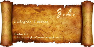 Zatyko Lenke névjegykártya